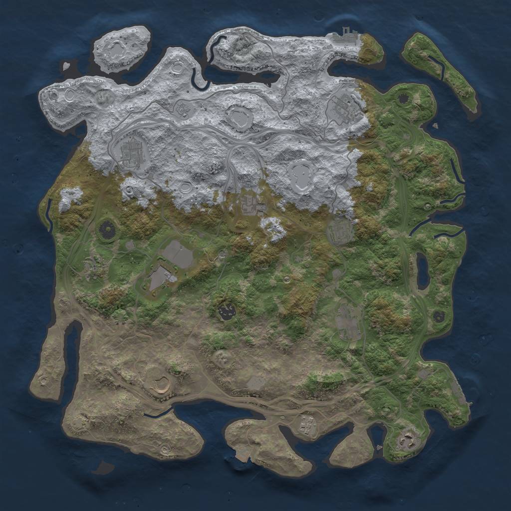 Rust Map: Procedural Map, Size: 4490, Seed: 248800, 19 Monuments