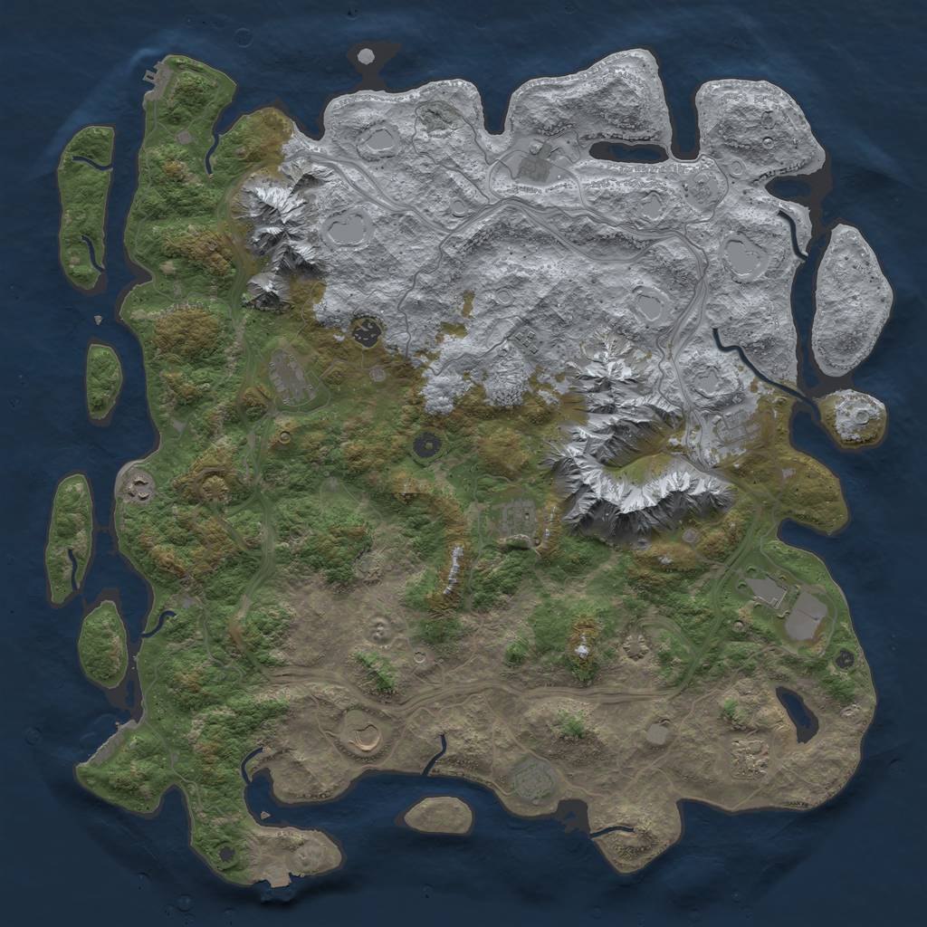 Rust Map: Procedural Map, Size: 5250, Seed: 989898, 19 Monuments