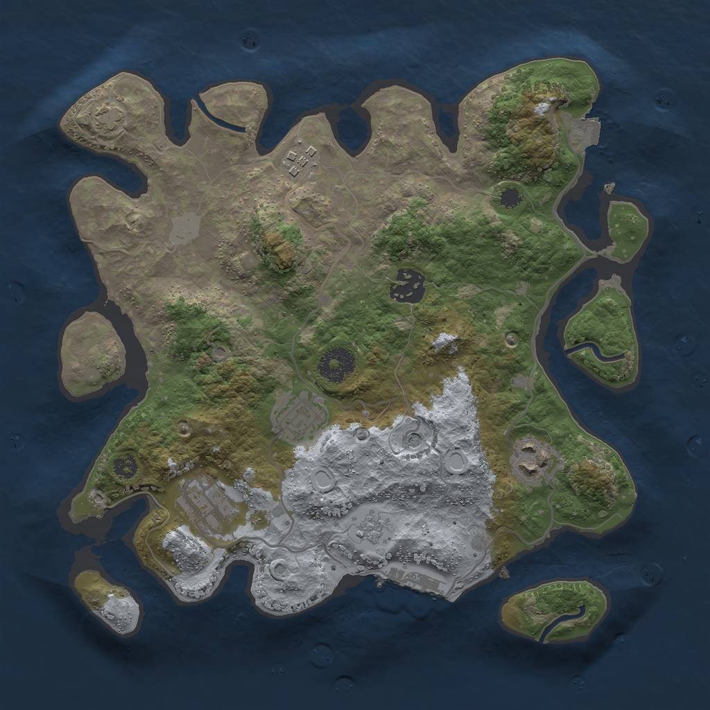 Rust Map: Procedural Map, Size: 3000, Seed: 1507423909, 12 Monuments