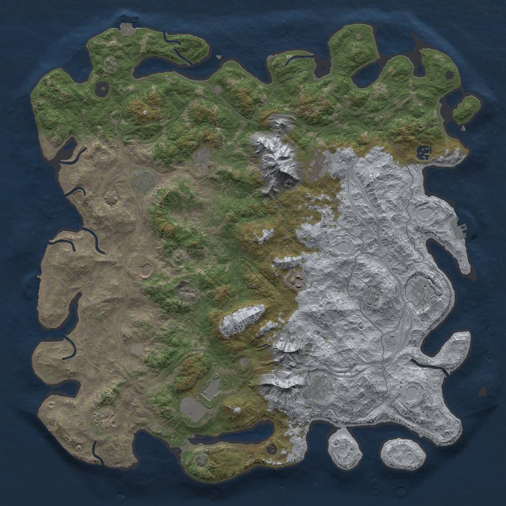 Rust Map: Procedural Map, Size: 5000, Seed: 1980664946, 19 Monuments