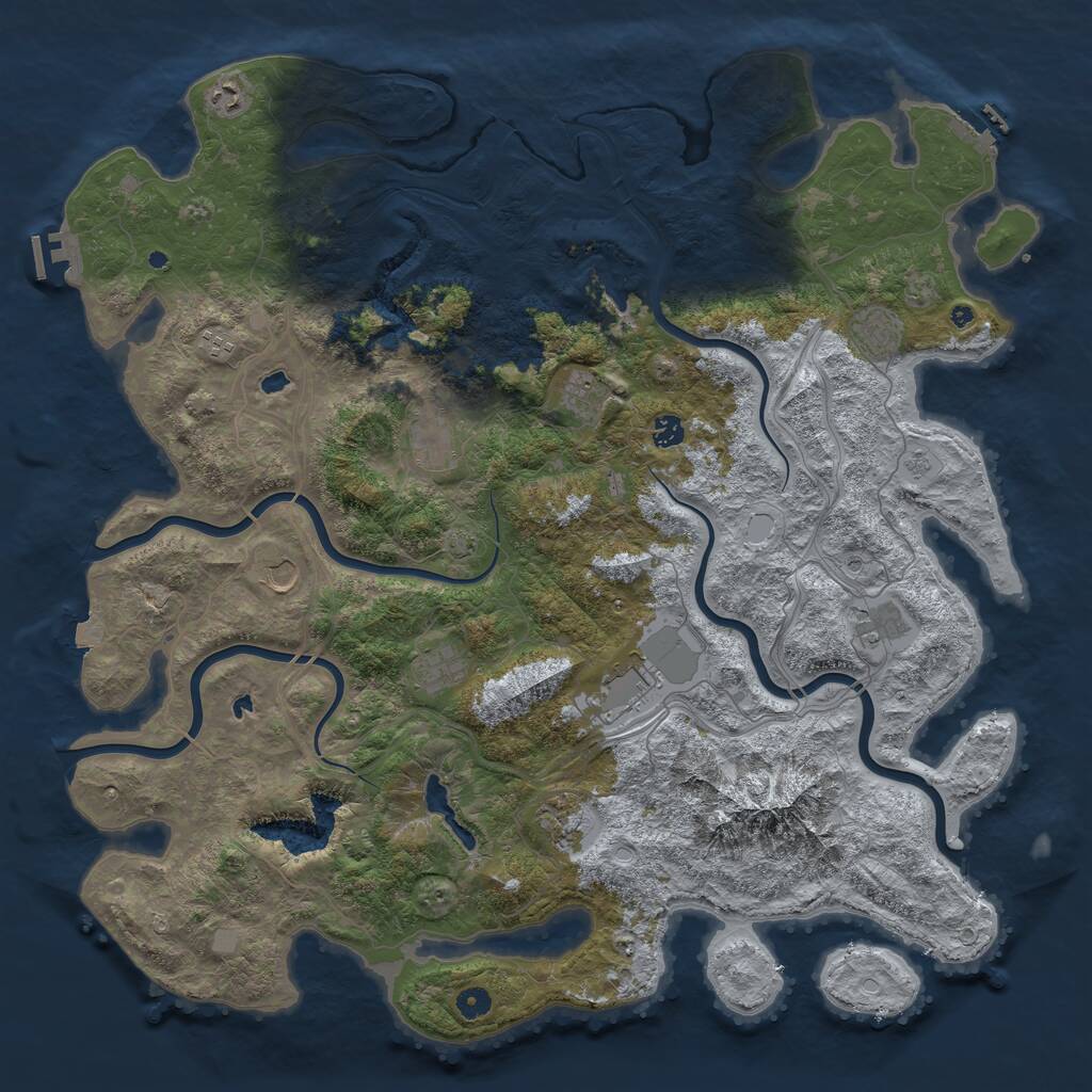Rust Map: Procedural Map, Size: 5000, Seed: 1980664946, 17 Monuments