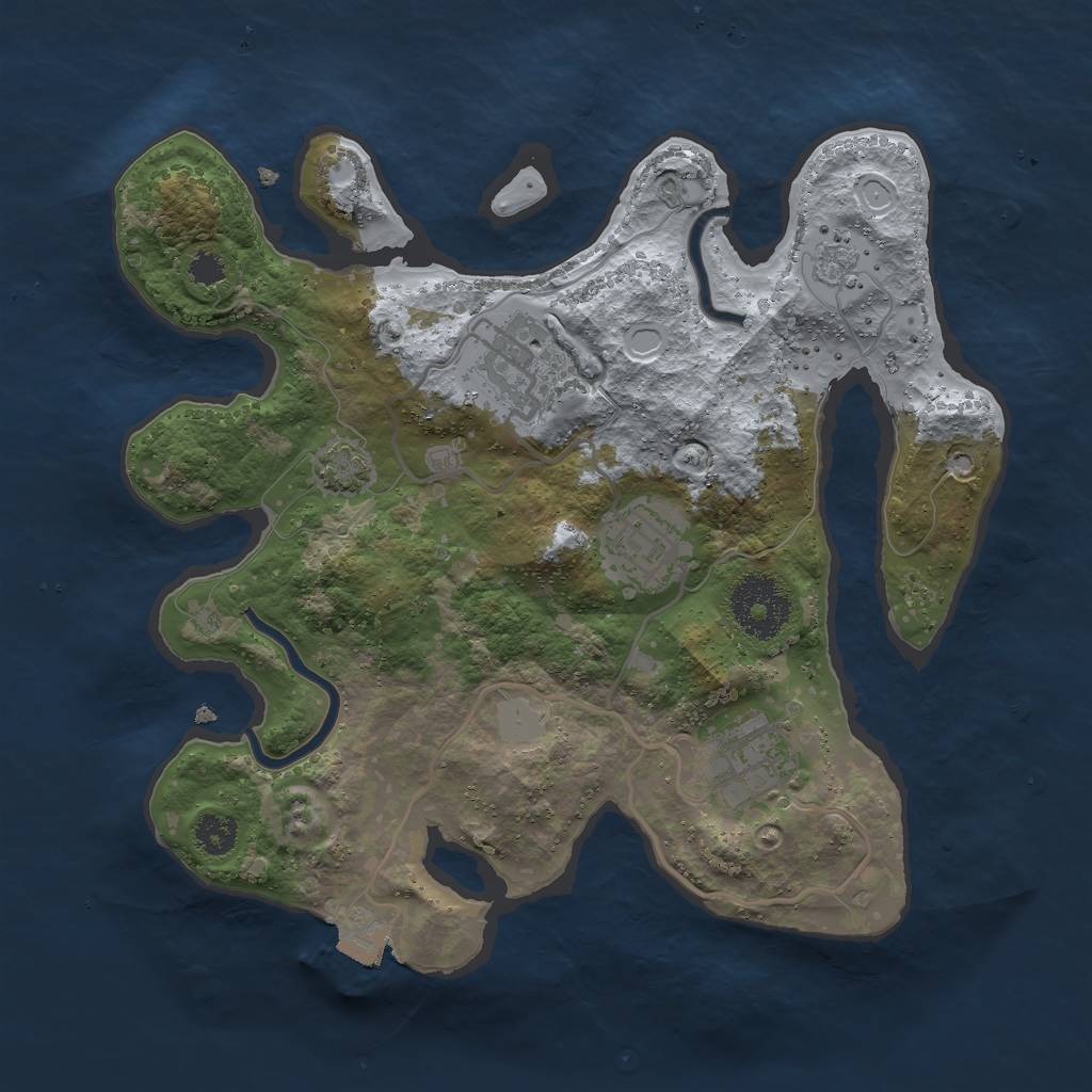 Rust Map: Procedural Map, Size: 2700, Seed: 332054007, 8 Monuments