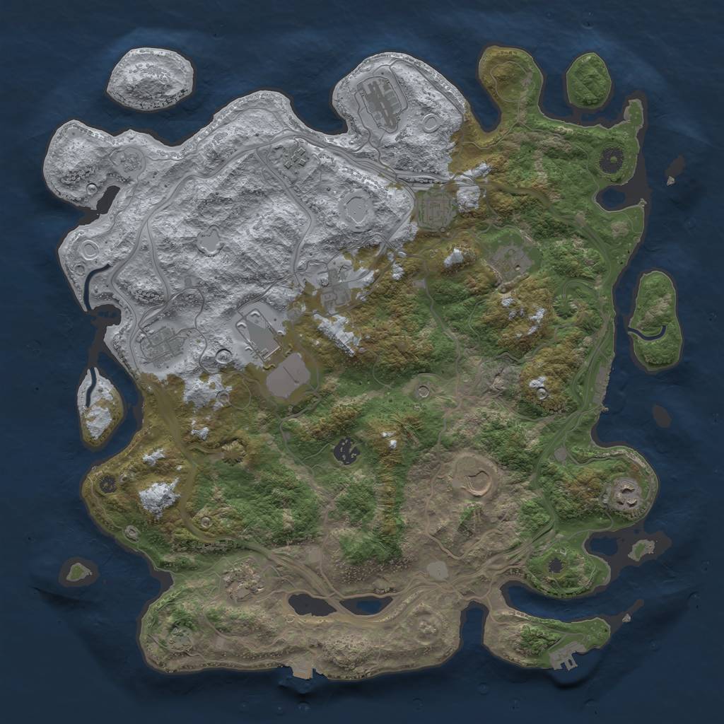 Rust Map: Procedural Map, Size: 4250, Seed: 1362463275, 19 Monuments