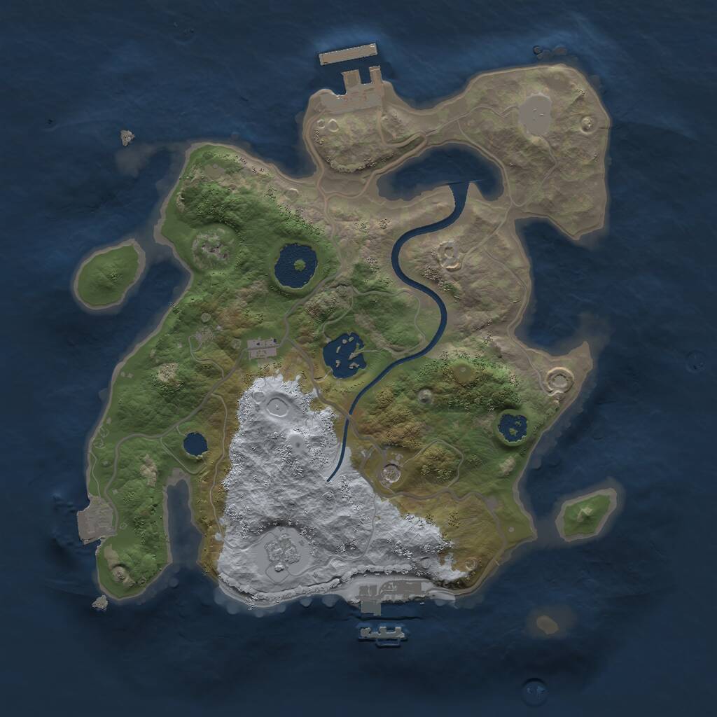Rust Map: Procedural Map, Size: 2500, Seed: 56465456, 6 Monuments