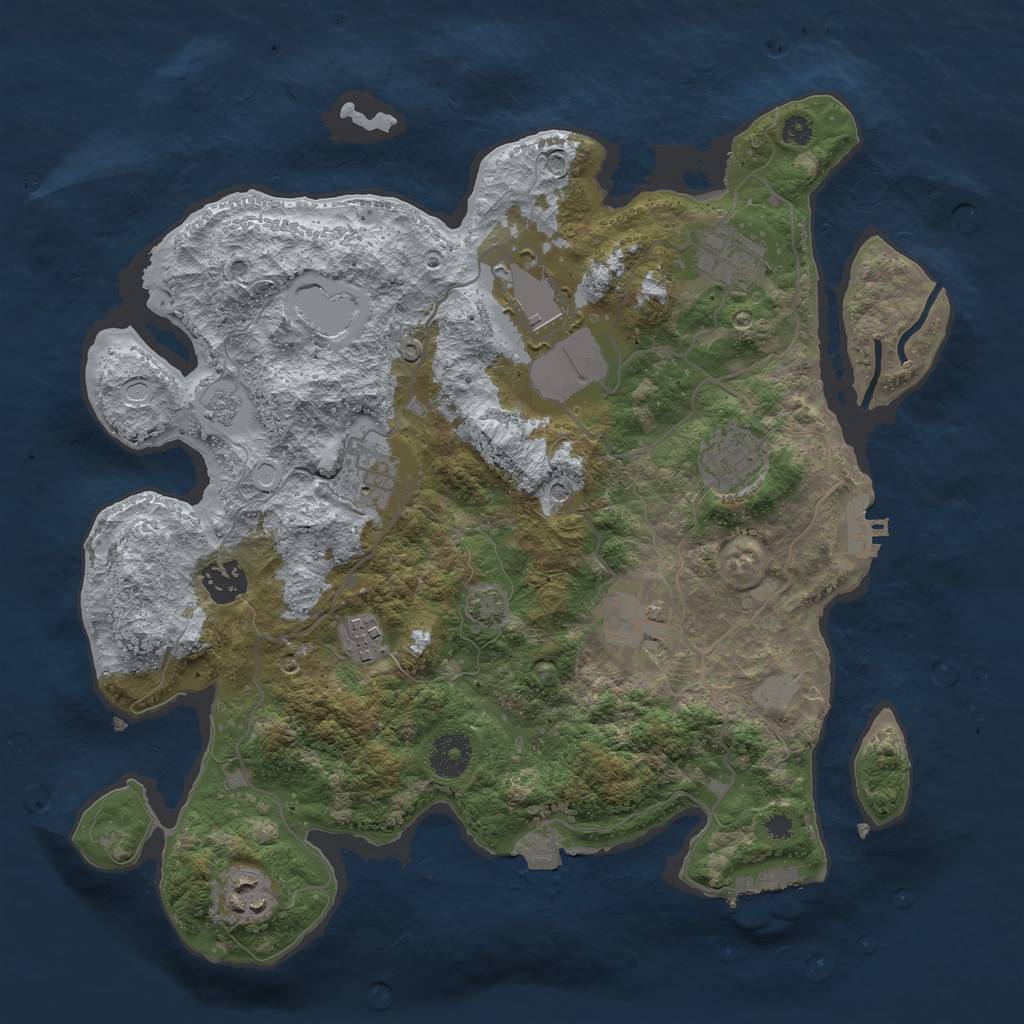 Rust Map: Procedural Map, Size: 3500, Seed: 17689414, 16 Monuments