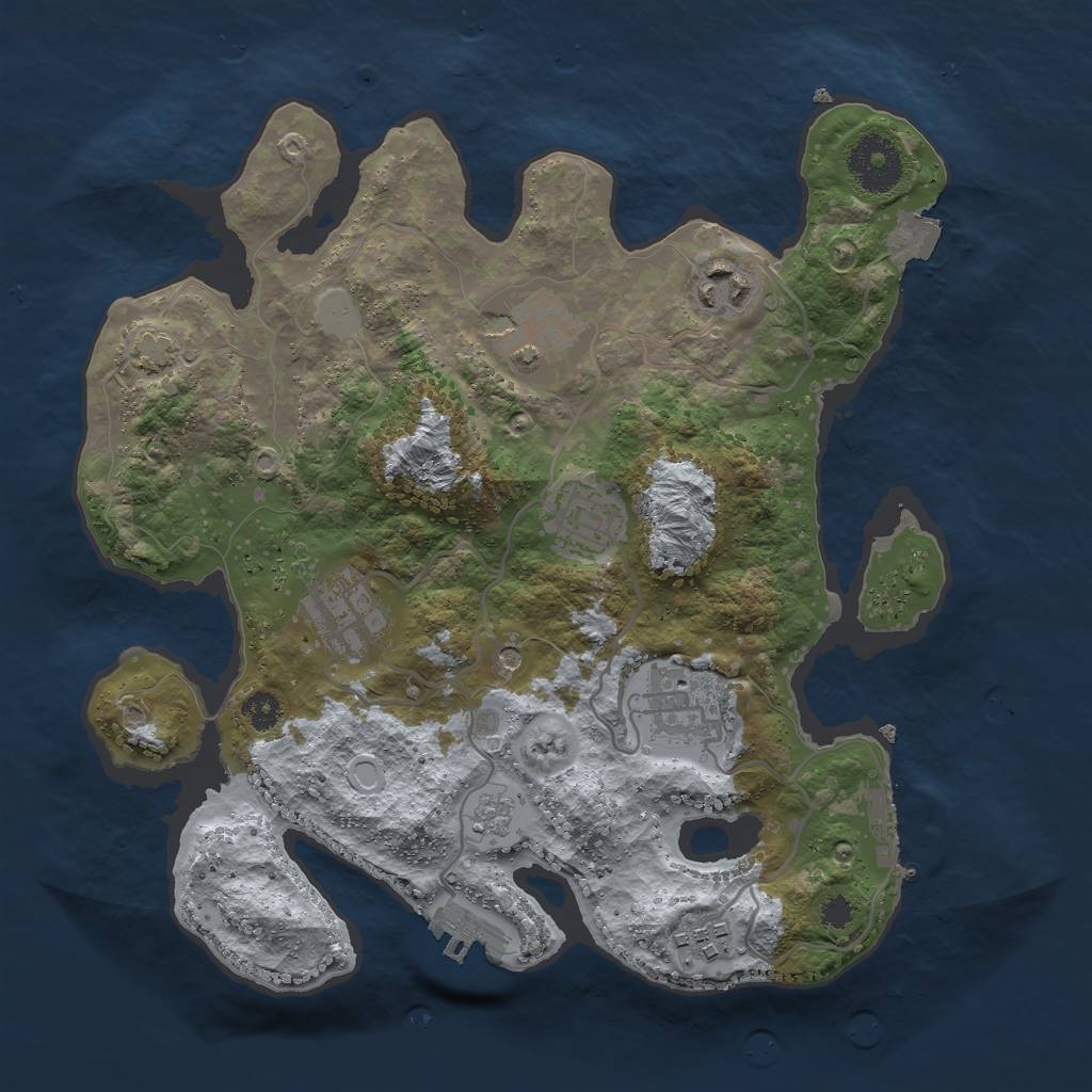 Rust Map: Procedural Map, Size: 3000, Seed: 1828797187, 14 Monuments