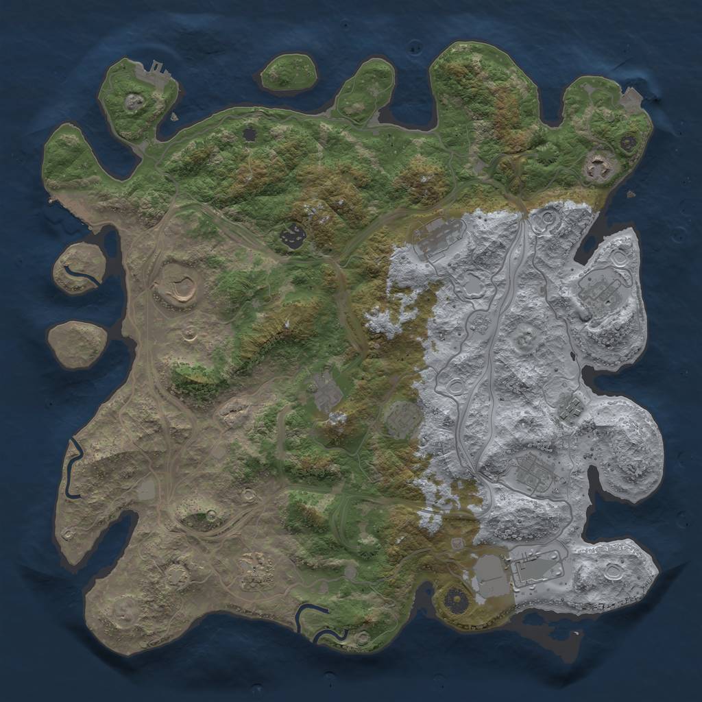 Rust Map: Procedural Map, Size: 4250, Seed: 664648819, 19 Monuments