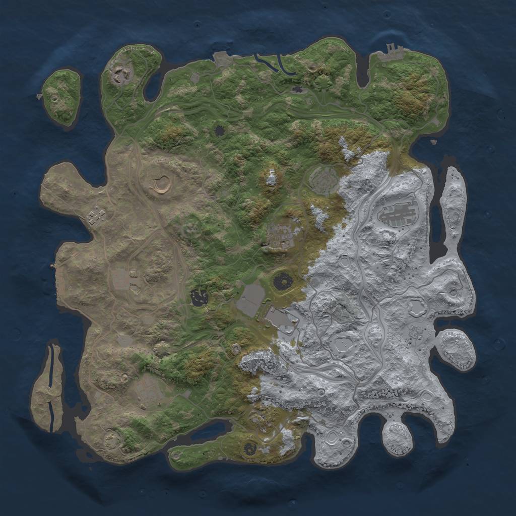 Rust Map: Procedural Map, Size: 4250, Seed: 2082414940, 19 Monuments