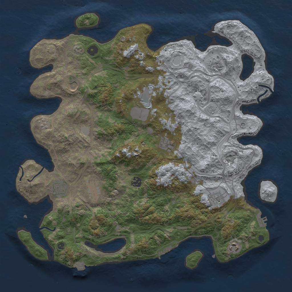 Rust Map: Procedural Map, Size: 4250, Seed: 1224567178, 18 Monuments