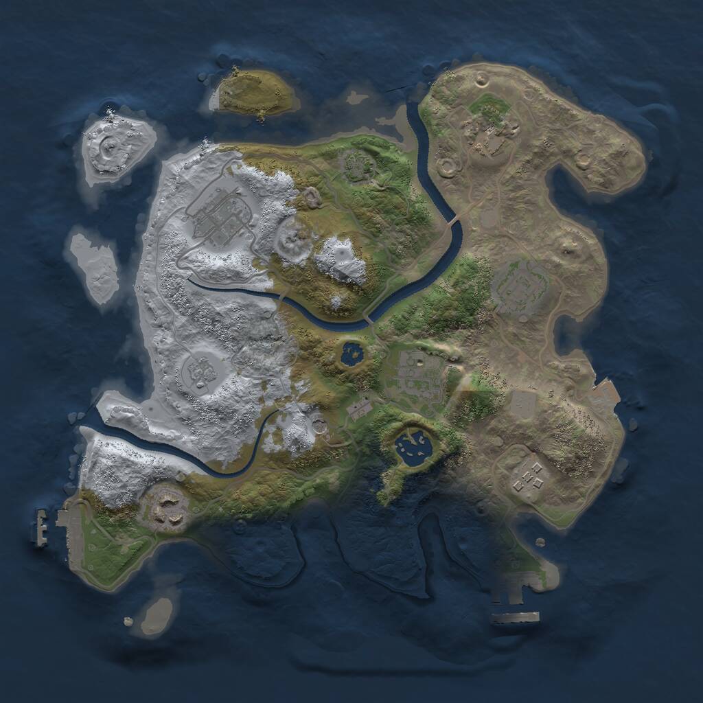 Rust Map: Procedural Map, Size: 3000, Seed: 15667, 13 Monuments