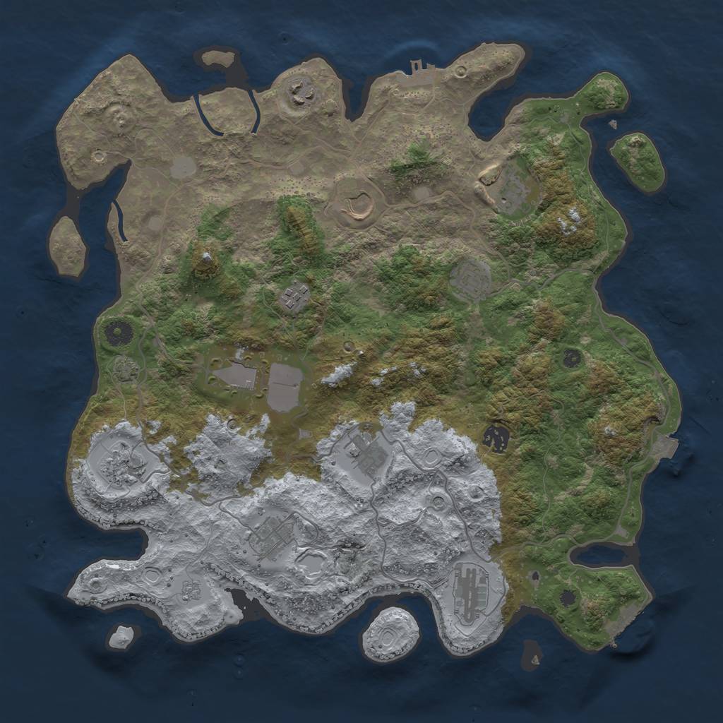 Rust Map: Procedural Map, Size: 4000, Seed: 751968, 19 Monuments