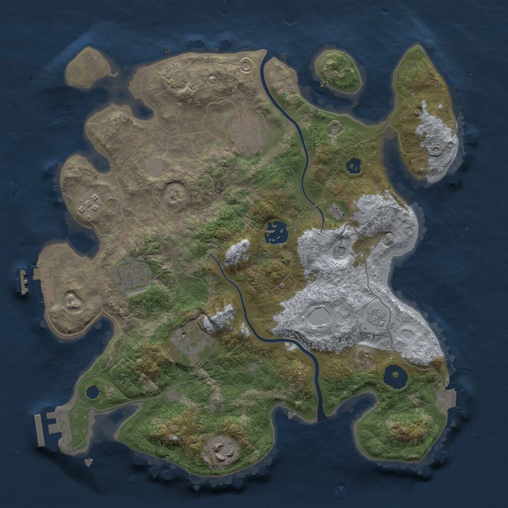 Rust Map: Procedural Map, Size: 3200, Seed: 3214835, 12 Monuments