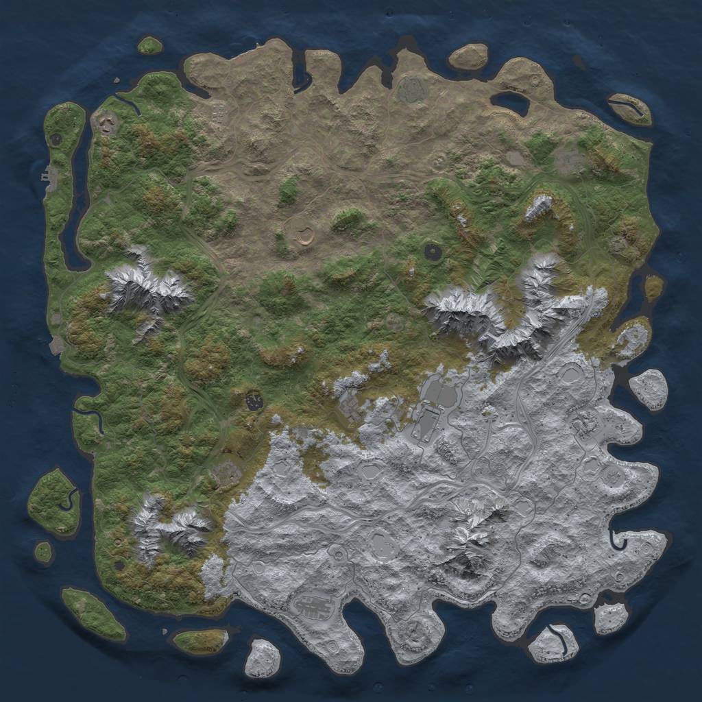 Rust Map: Procedural Map, Size: 6000, Seed: 7070707, 19 Monuments