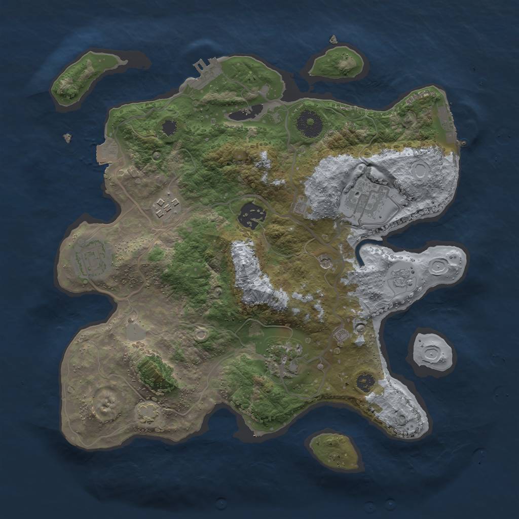 Rust Map: Procedural Map, Size: 3000, Seed: 18626, 13 Monuments