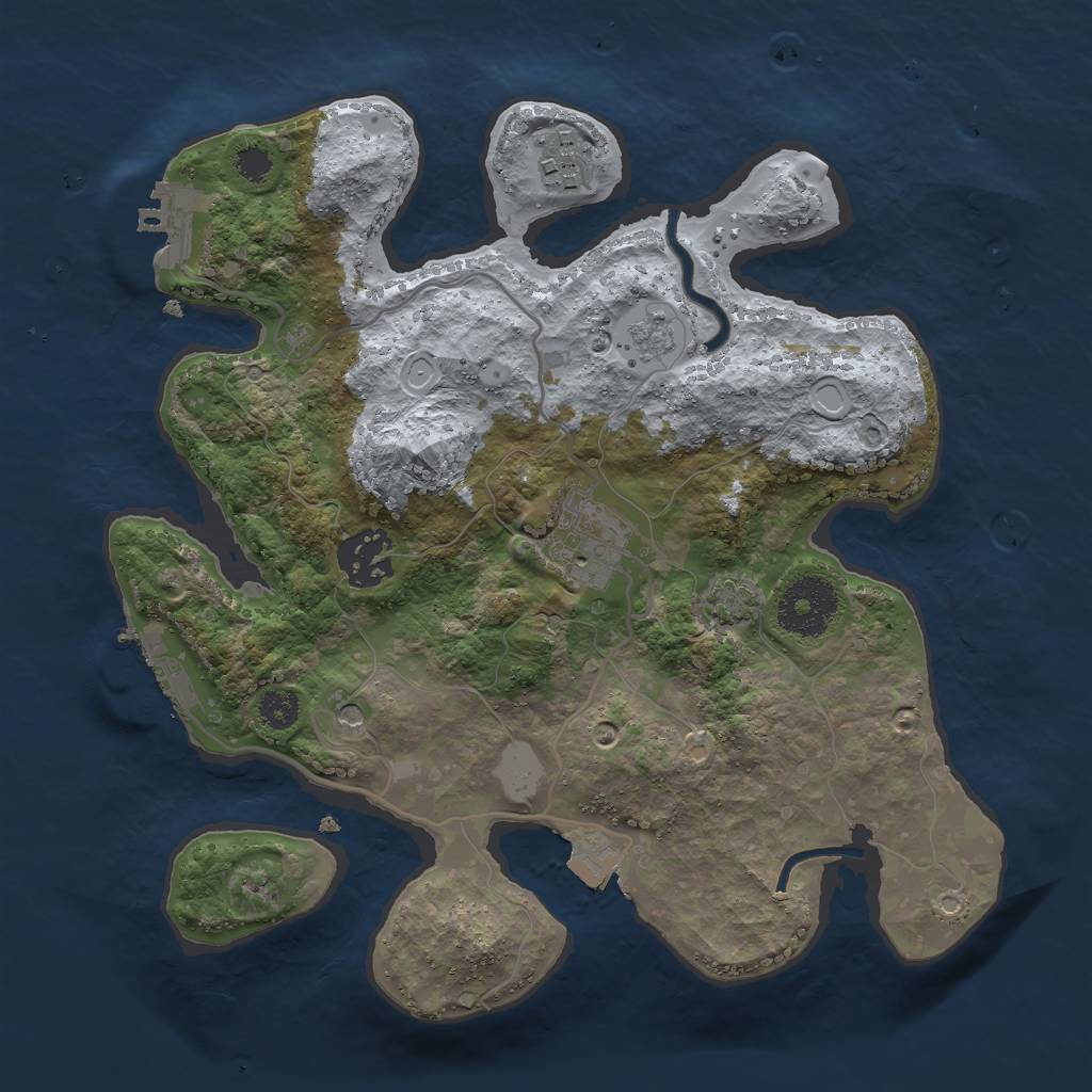 Rust Map: Procedural Map, Size: 2800, Seed: 3518, 11 Monuments