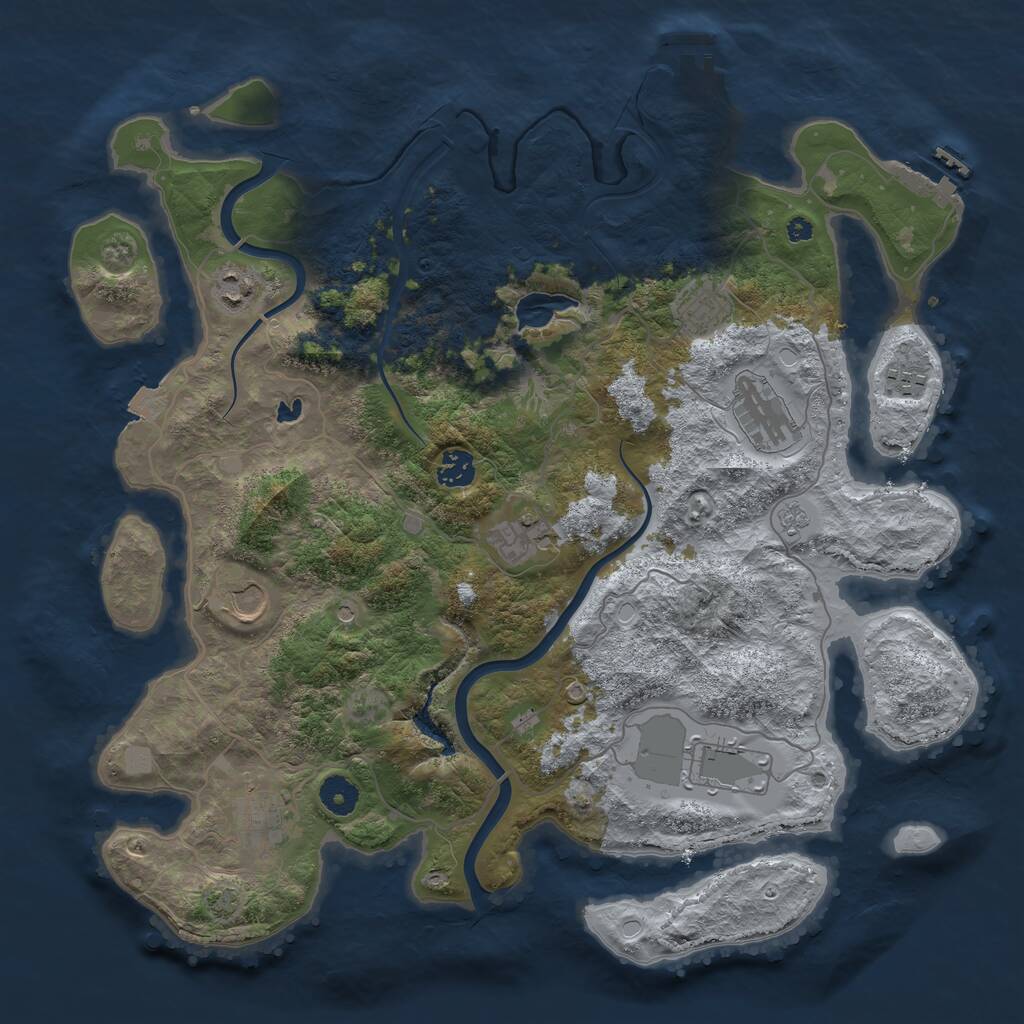 Rust Map: Procedural Map, Size: 4000, Seed: 321545453, 15 Monuments
