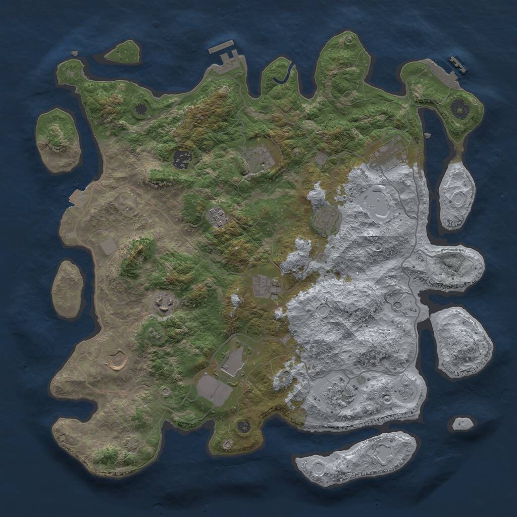 Rust Map: Procedural Map, Size: 4000, Seed: 321545453, 16 Monuments