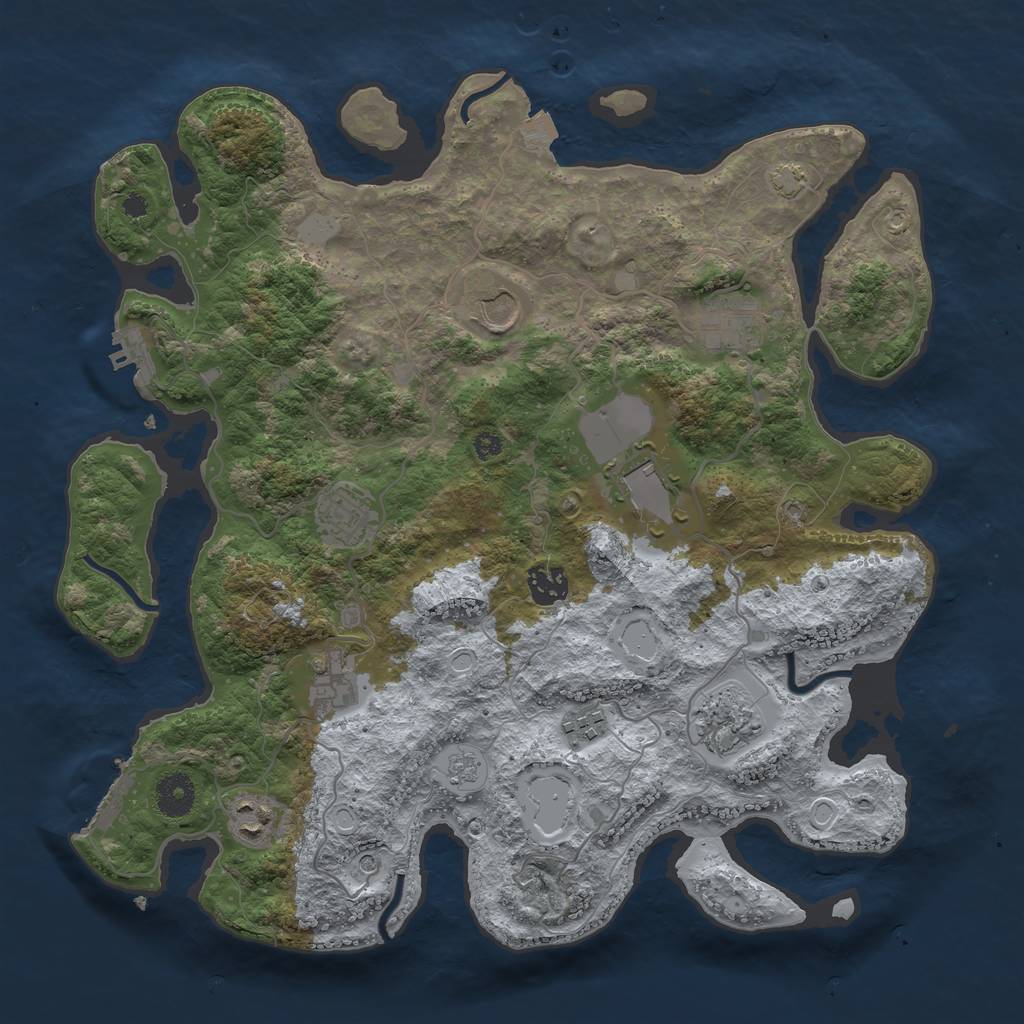 Rust Map: Procedural Map, Size: 3700, Seed: 50405641, 17 Monuments