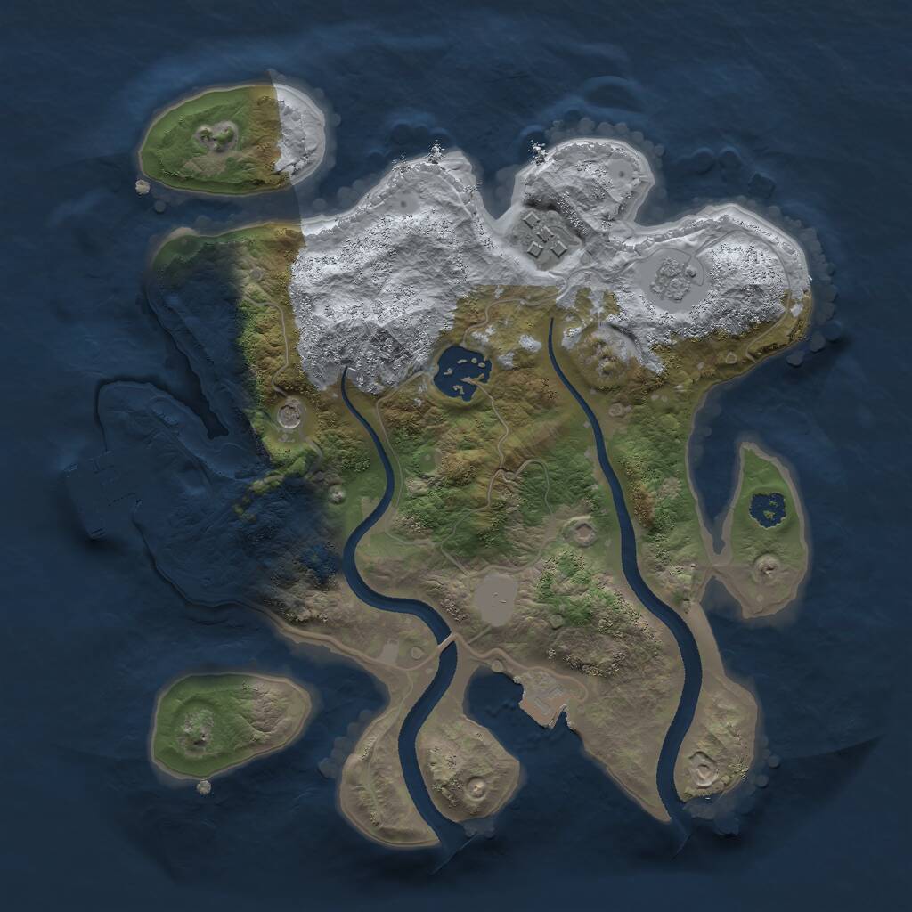 Rust Map: Procedural Map, Size: 2550, Seed: 3518, 6 Monuments