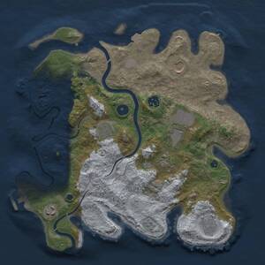 Thumbnail Rust Map: Procedural Map, Size: 3500, Seed: 1234124, 14 Monuments