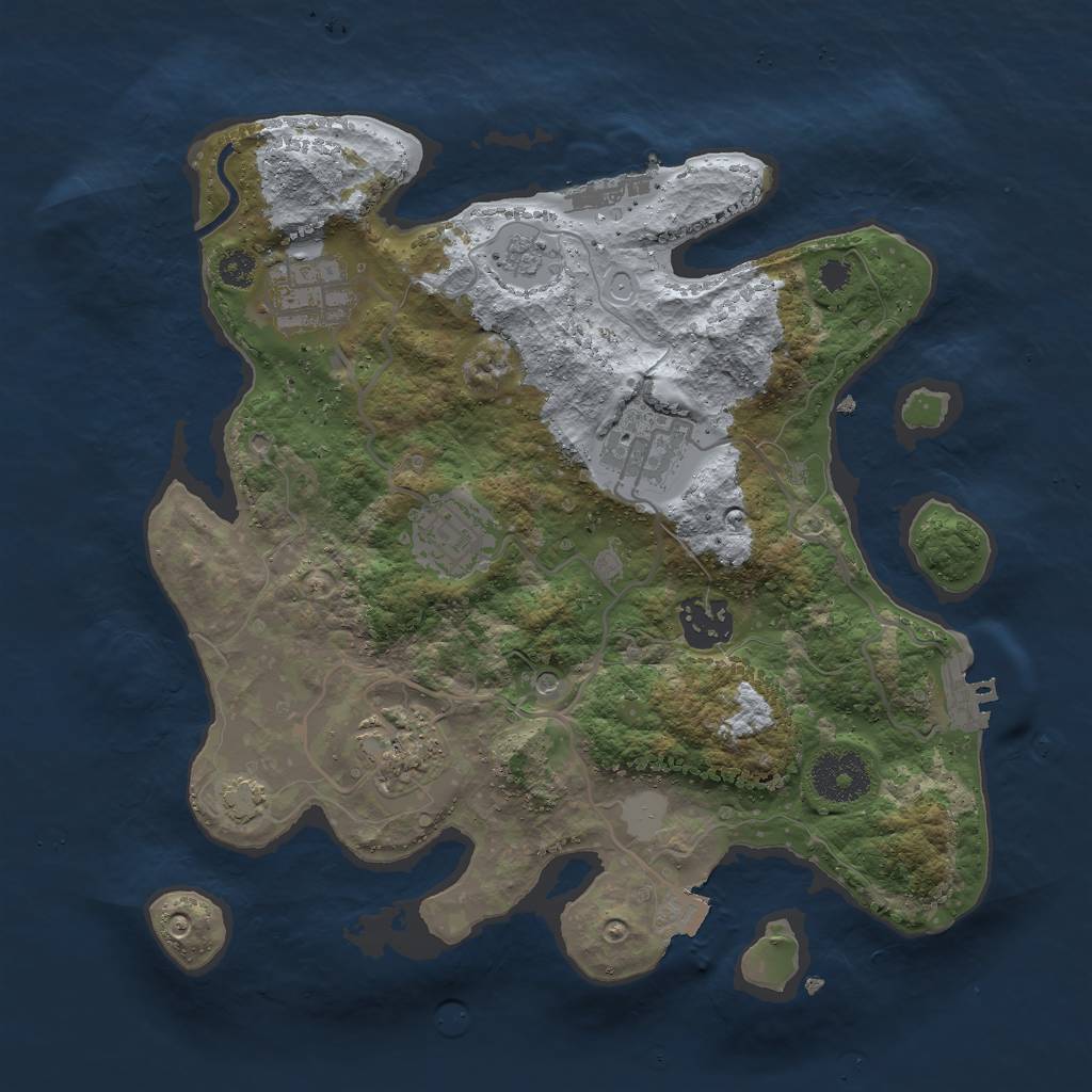 Rust Map: Procedural Map, Size: 3000, Seed: 2317945, 13 Monuments