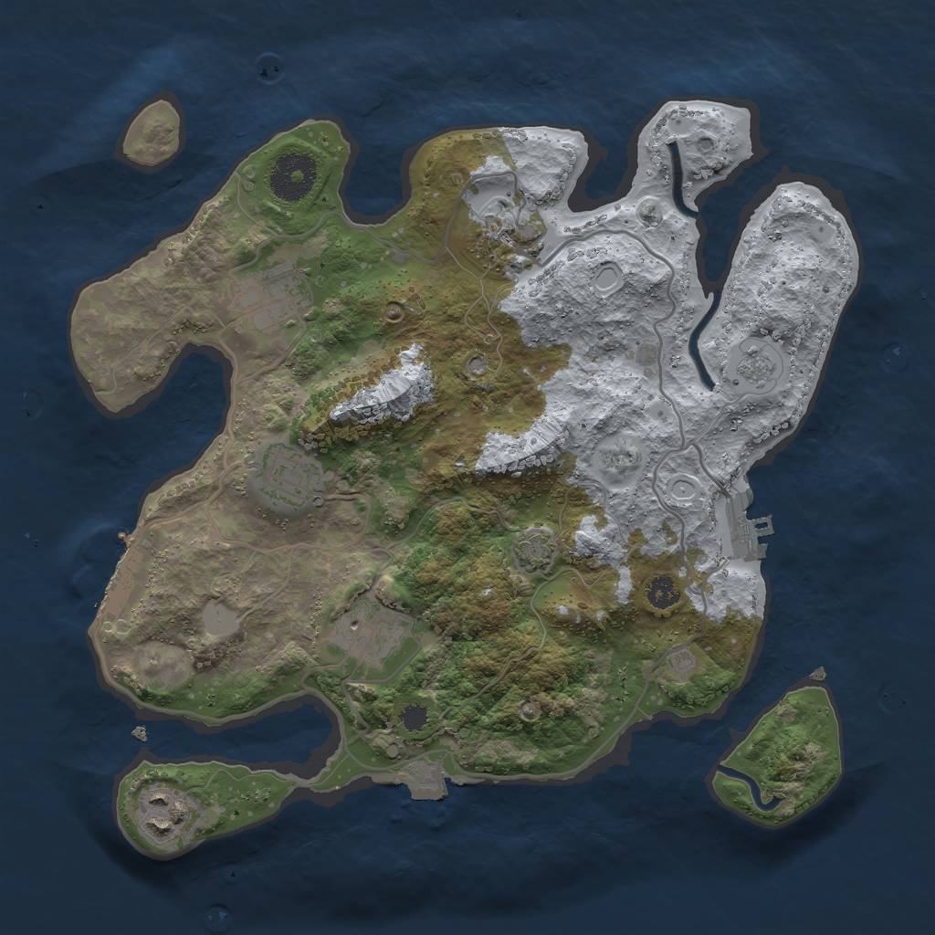 Rust Map: Procedural Map, Size: 3000, Seed: 1792287511, 12 Monuments