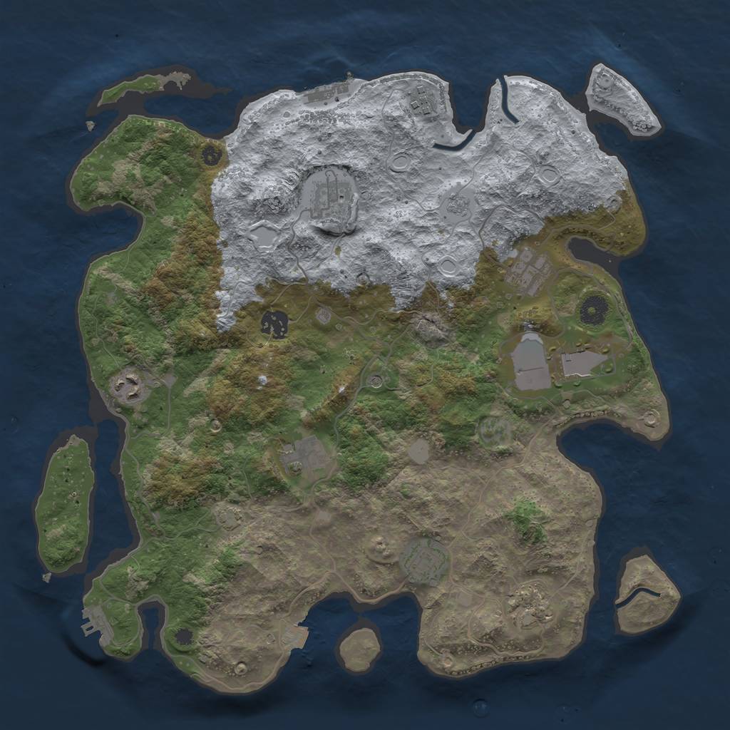 Rust Map: Procedural Map, Size: 3800, Seed: 103, 17 Monuments