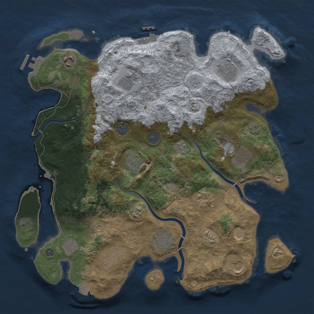 Rust Map: Procedural Map, Size: 3800, Seed: 103, 19 Monuments