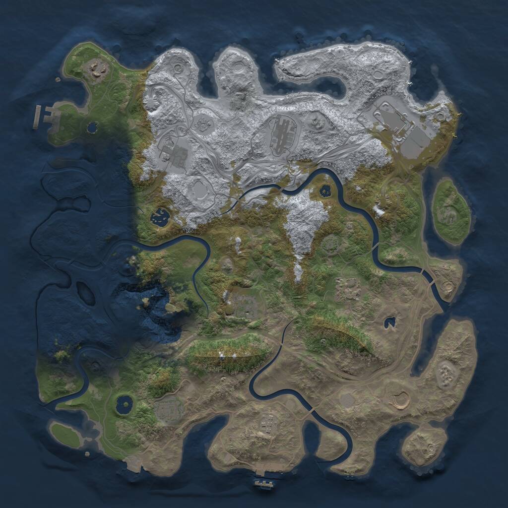 Rust Map: Procedural Map, Size: 4250, Seed: 68724655, 16 Monuments