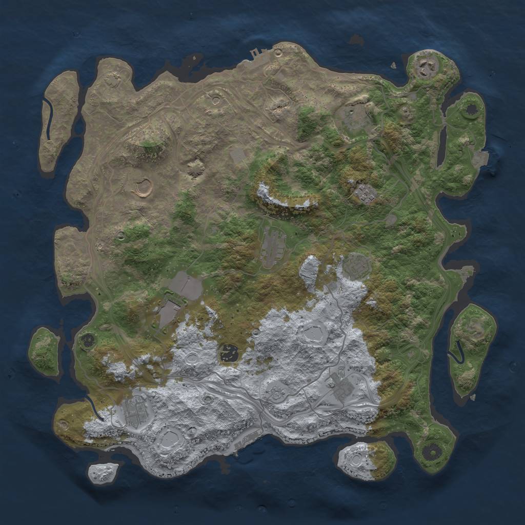 Rust Map: Procedural Map, Size: 4250, Seed: 55521, 18 Monuments