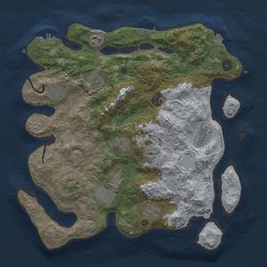 Thumbnail Rust Map: Procedural Map, Size: 3650, Seed: 104, 18 Monuments
