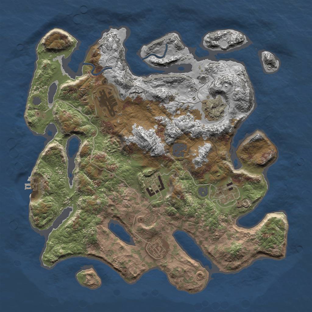 Rust Map: Procedural Map, Size: 3200, Seed: 989898, 11 Monuments