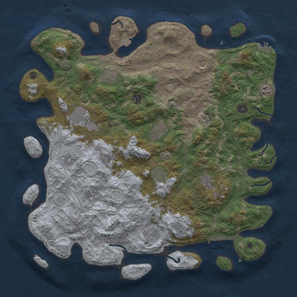 Rust Map: Procedural Map, Size: 4500, Seed: 12435687, 19 Monuments