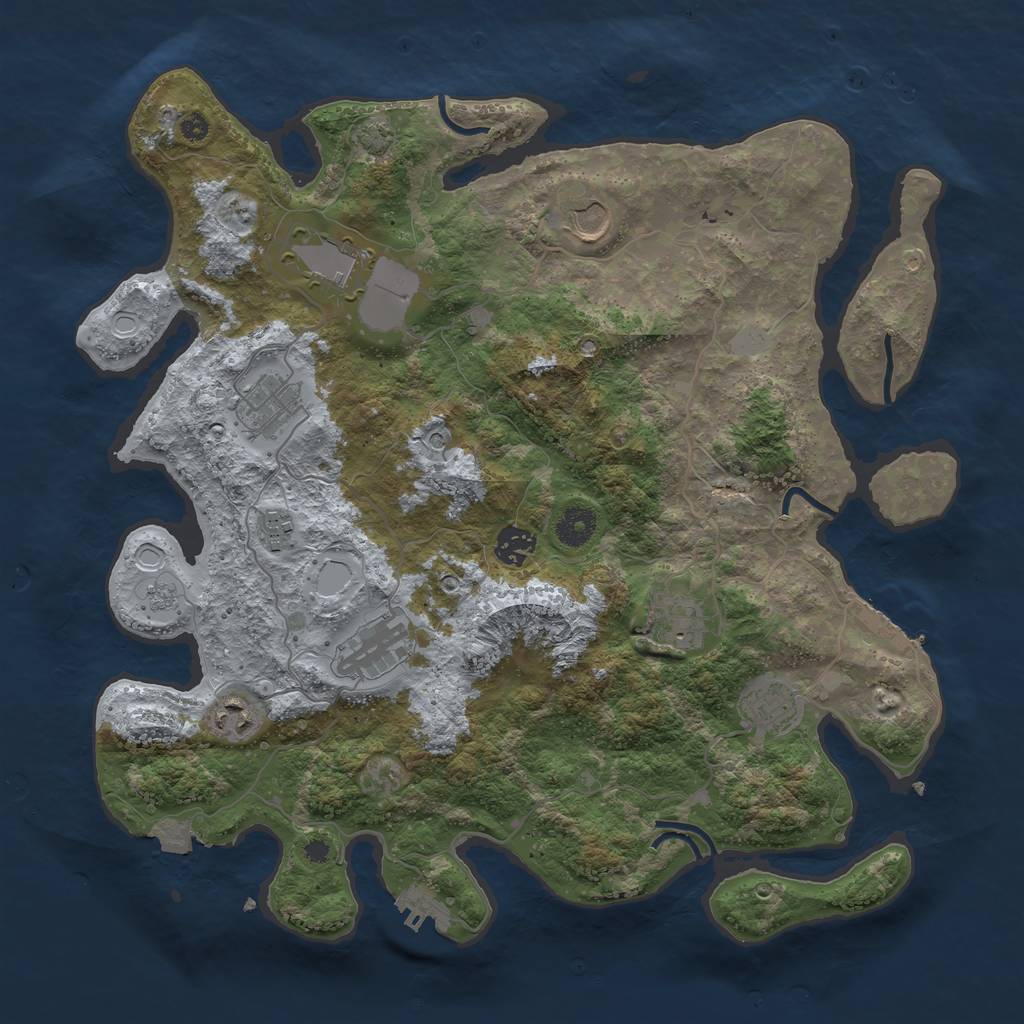 Rust Map: Procedural Map, Size: 3850, Seed: 204, 17 Monuments