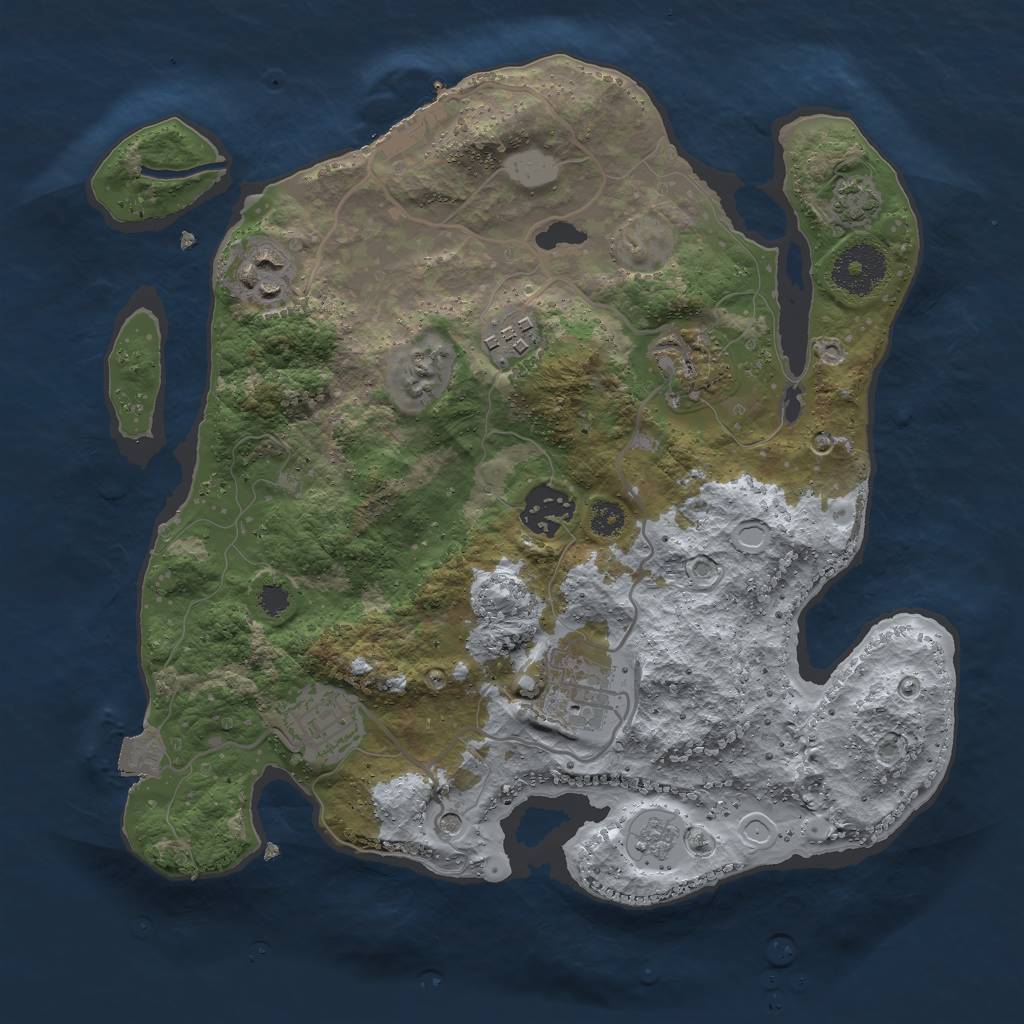 Rust Map: Procedural Map, Size: 3000, Seed: 7056, 13 Monuments