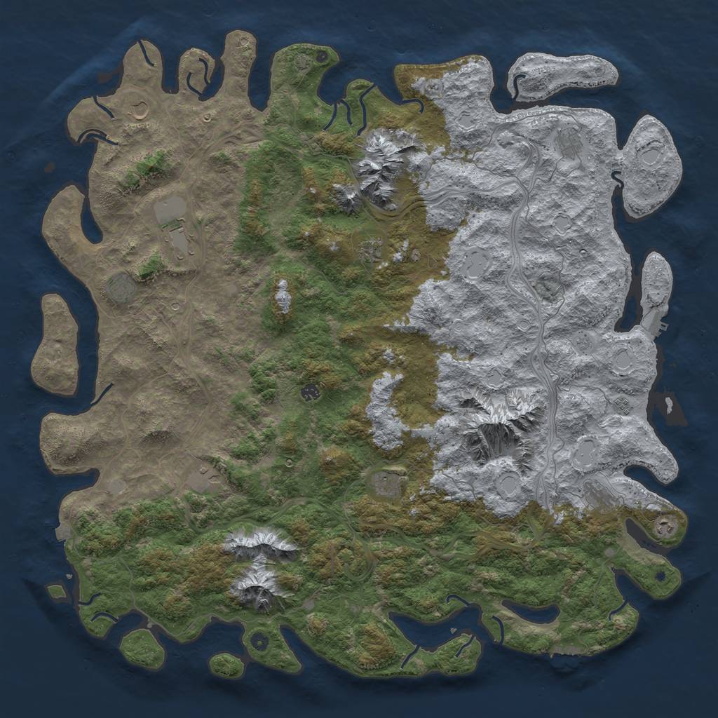 Rust Map: Procedural Map, Size: 6000, Seed: 1338626171, 19 Monuments
