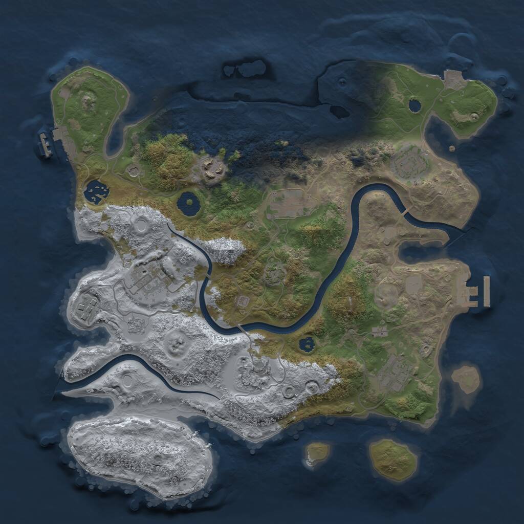 Rust Map: Procedural Map, Size: 3400, Seed: 1789299913, 14 Monuments