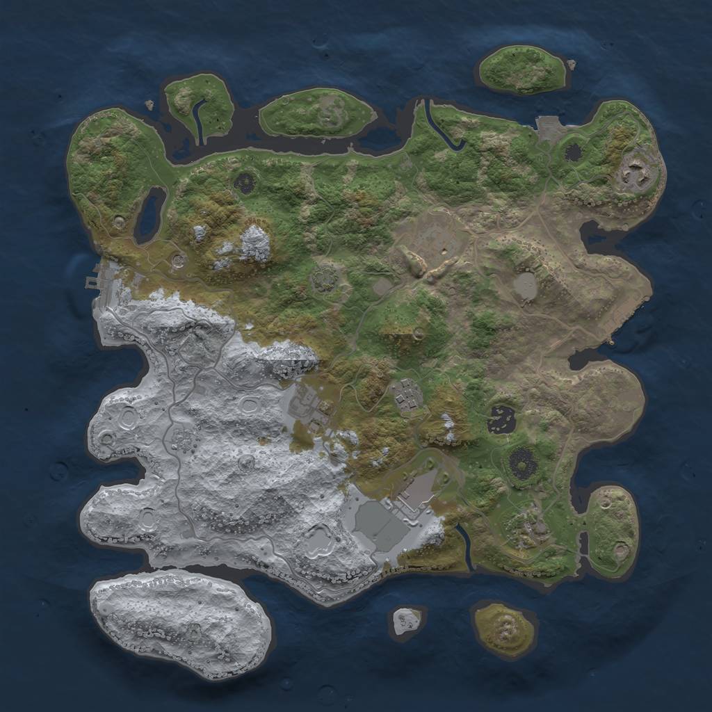 Rust Map: Procedural Map, Size: 3600, Seed: 1789299913, 15 Monuments