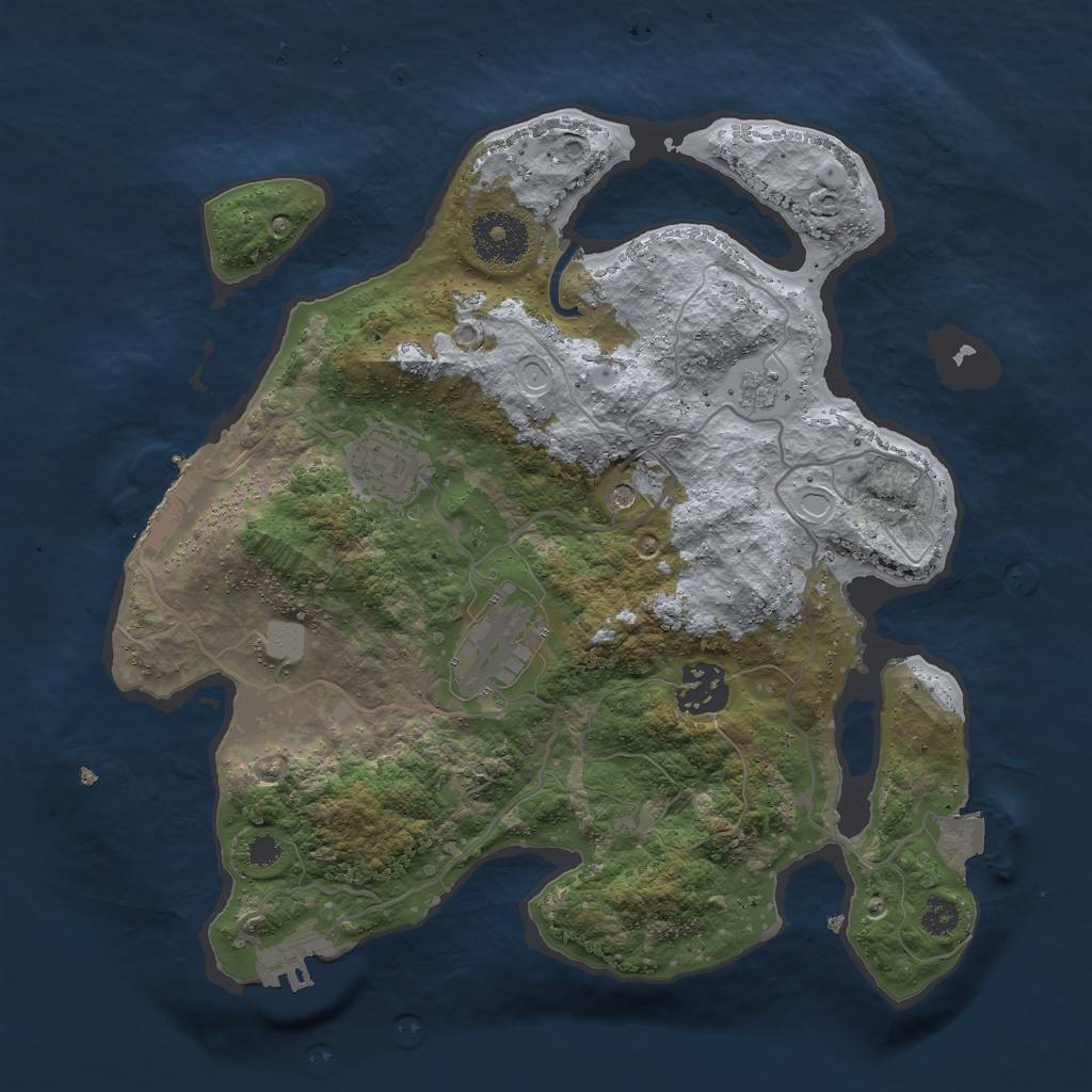 Rust Map: Procedural Map, Size: 3000, Seed: 21149, 10 Monuments