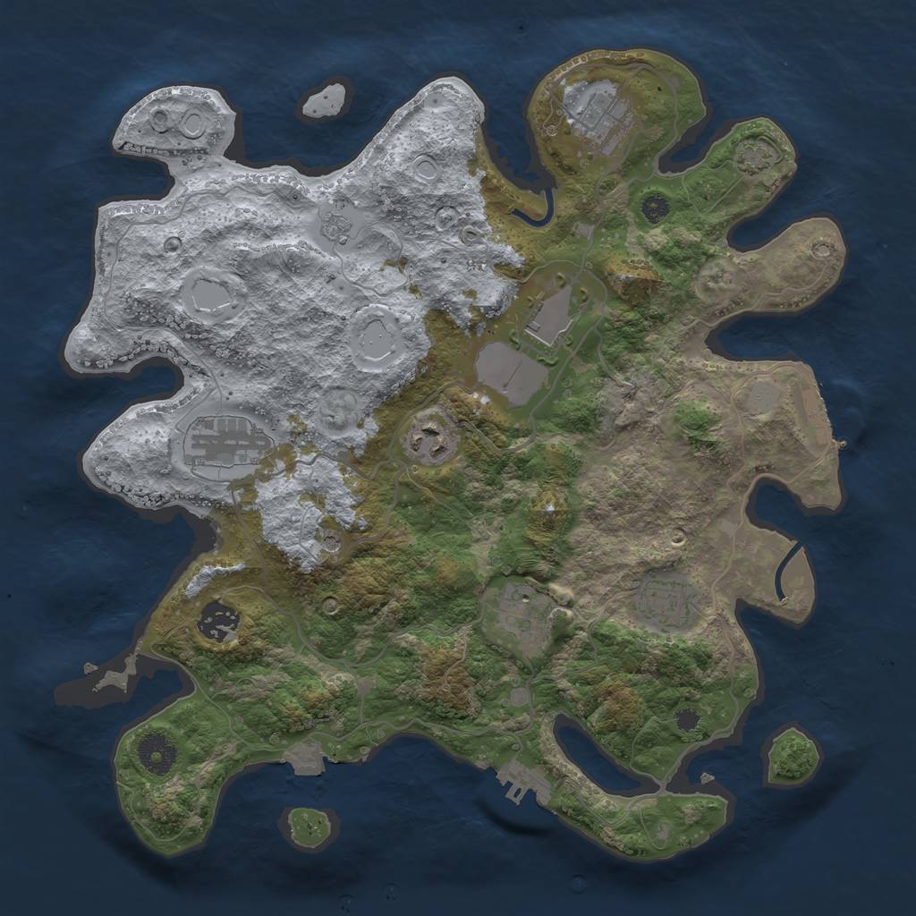 Rust Map: Procedural Map, Size: 3500, Seed: 920602416, 15 Monuments