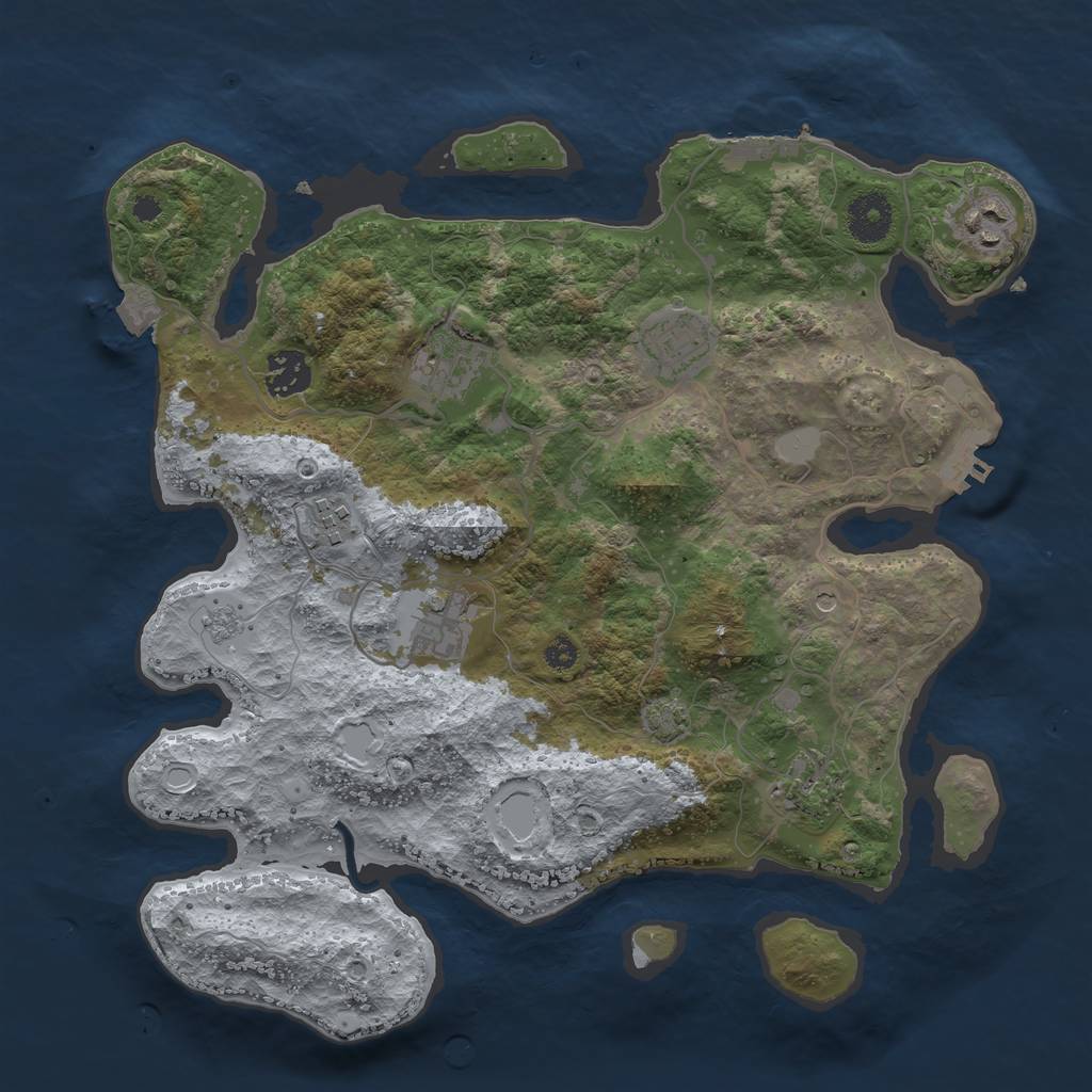 Rust Map: Procedural Map, Size: 3440, Seed: 1789299913, 15 Monuments