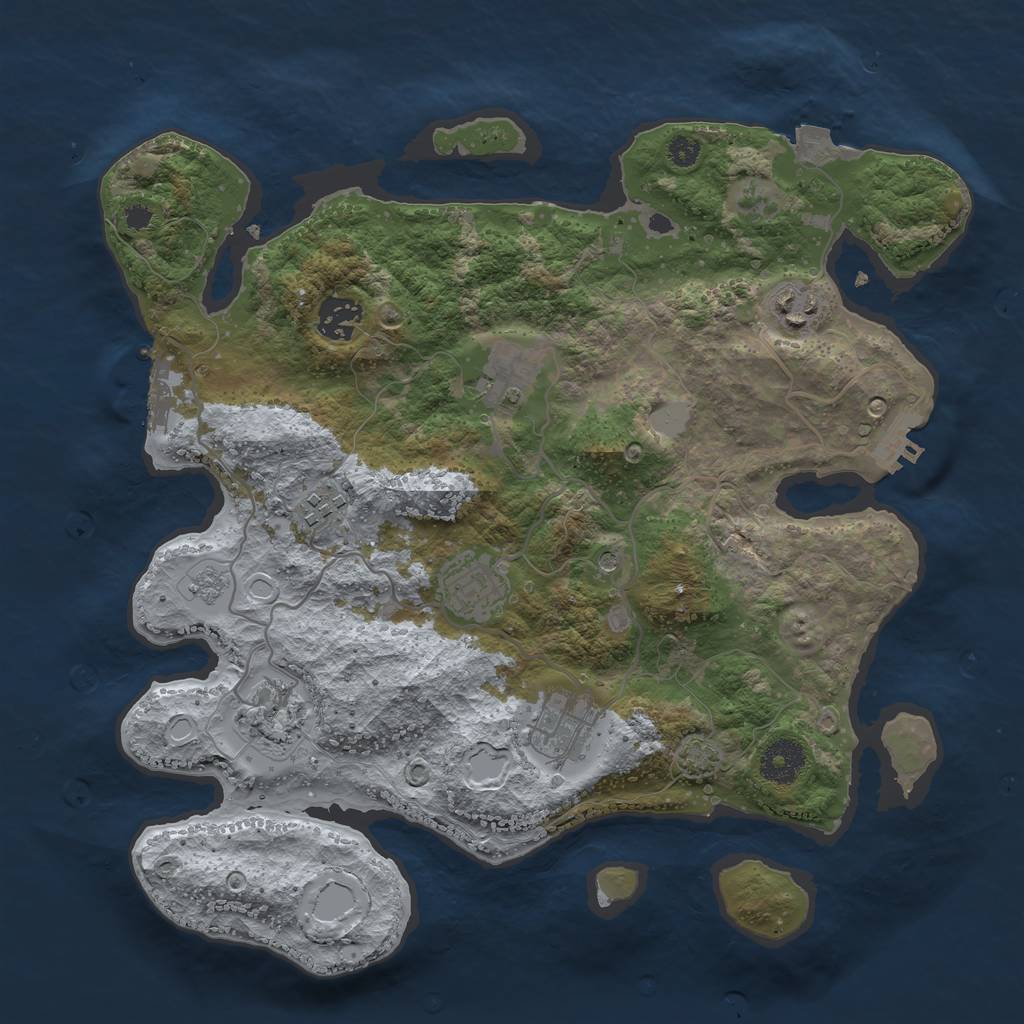 Rust Map: Procedural Map, Size: 3420, Seed: 1789299913, 15 Monuments