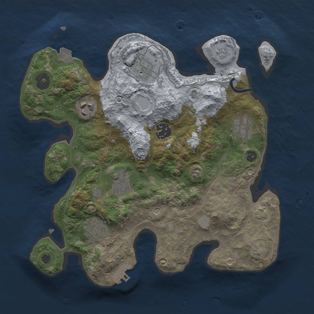 Rust Map: Procedural Map, Size: 2999, Seed: 1, 13 Monuments