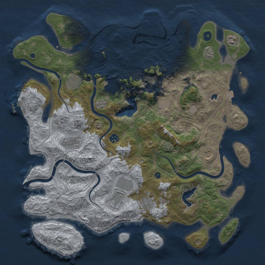 Rust Map: Procedural Map, Size: 4400, Seed: 1789299913, 16 Monuments