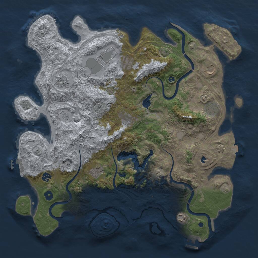 Rust Map: Procedural Map, Size: 4250, Seed: 1600579629, 16 Monuments