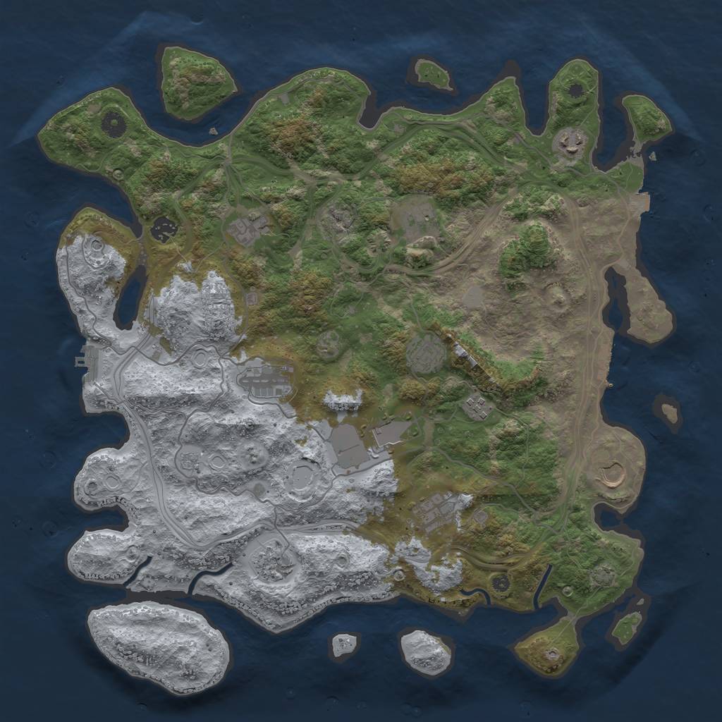 Rust Map: Procedural Map, Size: 4320, Seed: 1789299913, 19 Monuments