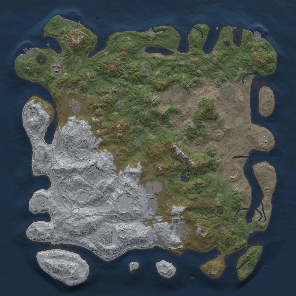 Rust Map: Procedural Map, Size: 4550, Seed: 1789299913, 19 Monuments