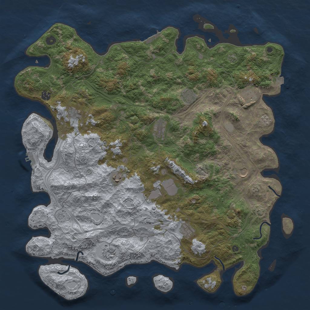 Rust Map: Procedural Map, Size: 4850, Seed: 1789299913, 19 Monuments