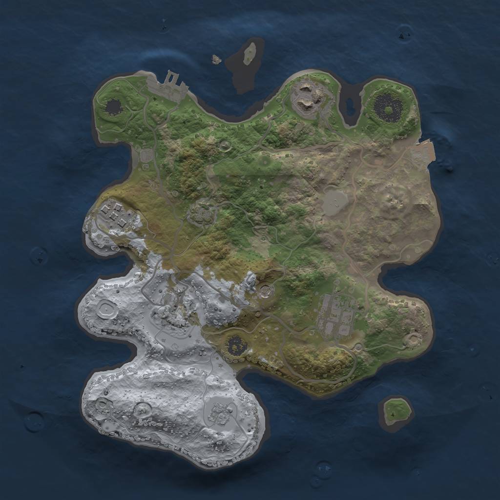 Rust Map: Procedural Map, Size: 2590, Seed: 1789299913, 11 Monuments