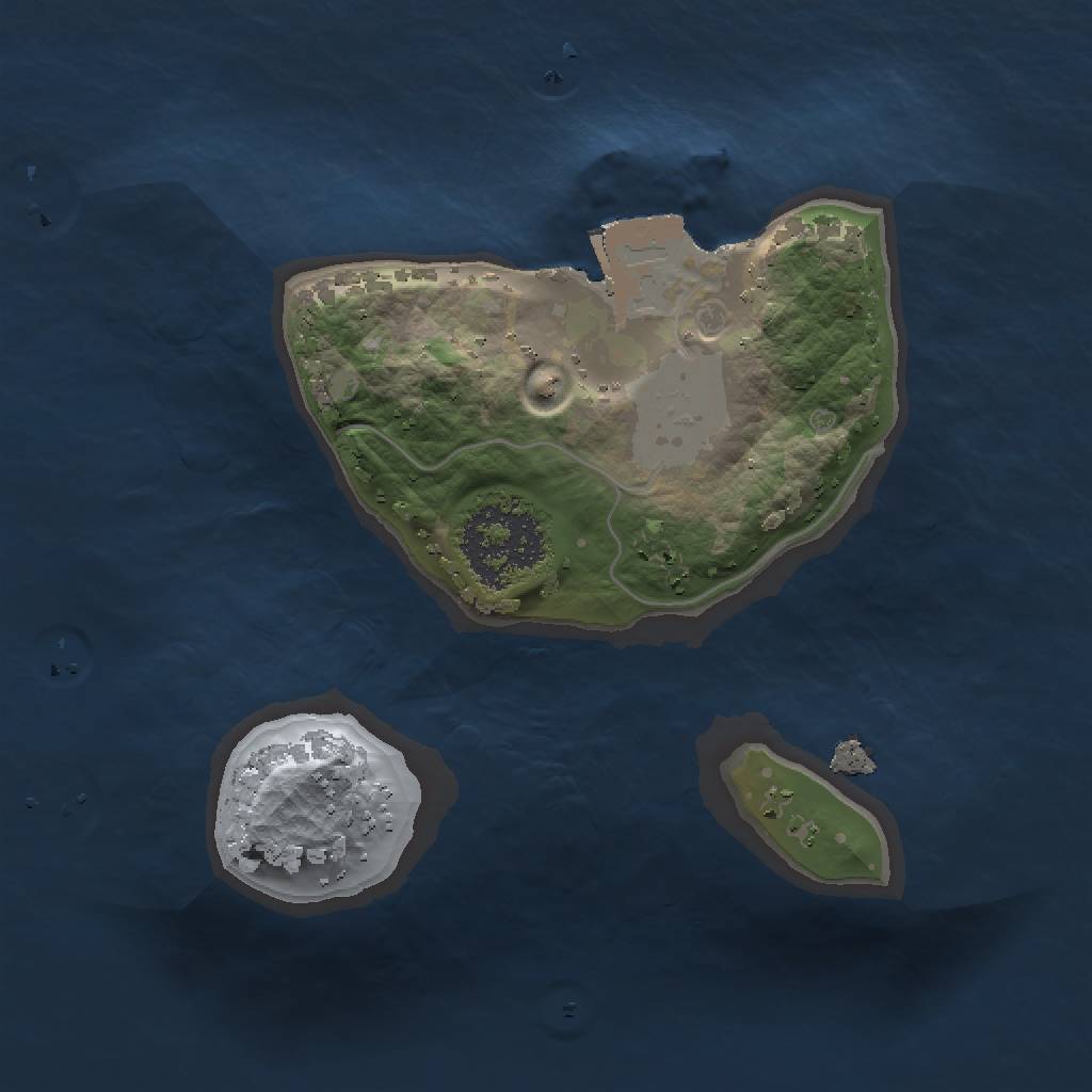 Rust Map: Procedural Map, Size: 1350, Seed: 500, 3 Monuments